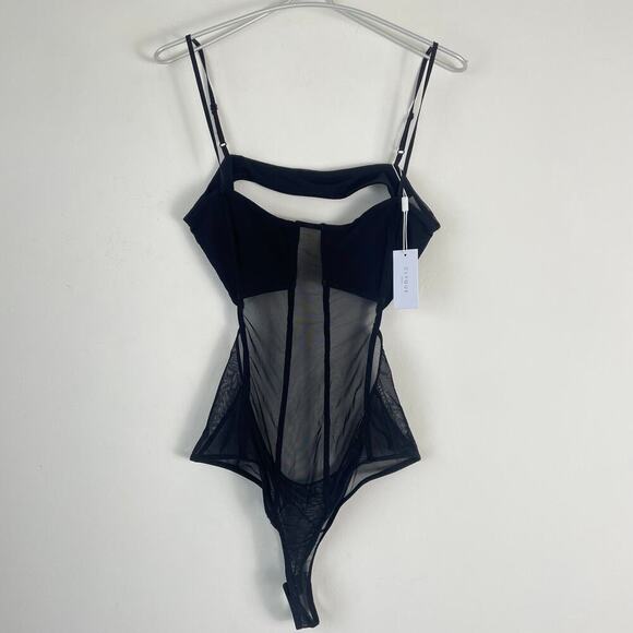 CLYQUE x Revolve Thong Bodysuit Backless in Black Size Medium - Picture 2 of 5